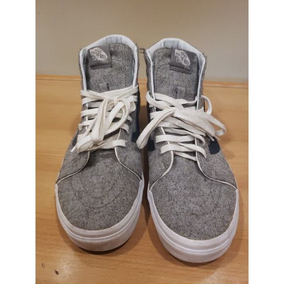 Vans Sk8-Hi Reissue Varsity Skateboarding Shoes Sz 9 men 10.5 women Grey - Picture 2 of 12